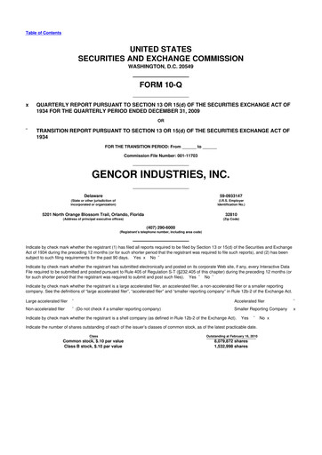 Thumbnail Gencor Industries
 10-Q Quarterly Report FY 
