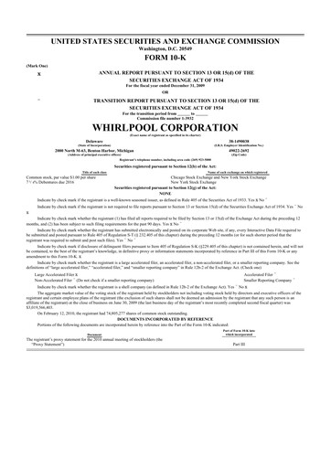 Thumbnail Whirlpool 10-K Annual Report 