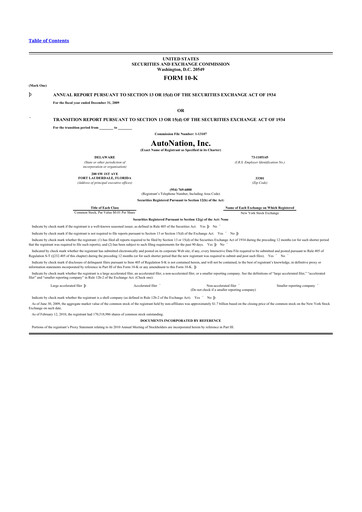 Thumbnail AutoNation 10-K Annual Report 