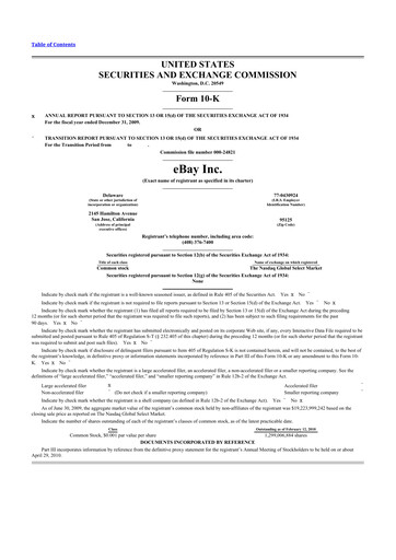 Thumbnail eBay 10-K Annual Report 