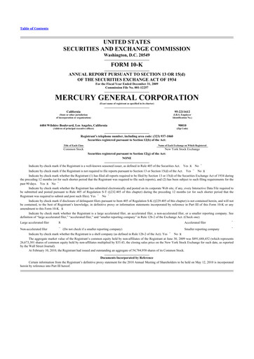 Miniature Mercury General
 10-K Rapport annuel 