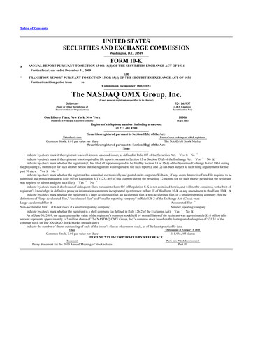Thumbnail Nasdaq 10-K Annual Report 