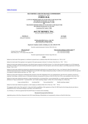 Thumbnail PulteGroup 10-K Annual Report 