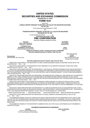 Thumbnail FMC Corporation 10-K Annual Report 