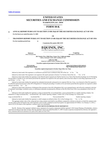 Thumbnail Equinix 10-K Annual Report 