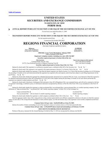 Thumbnail Regions Financial
 10-K Annual Report 