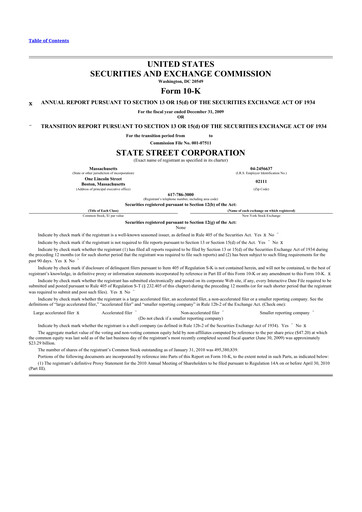 Thumbnail State Street Corporation
 10-K Annual Report 