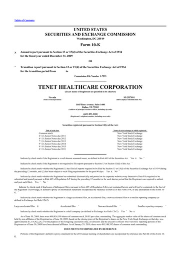 Thumbnail Tenet Healthcare 10-K Annual Report 