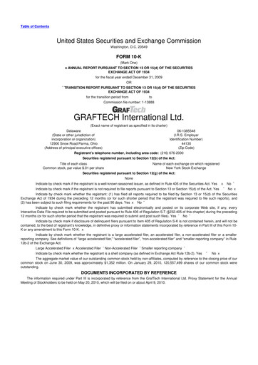 Miniature GrafTech 10-K Rapport annuel 