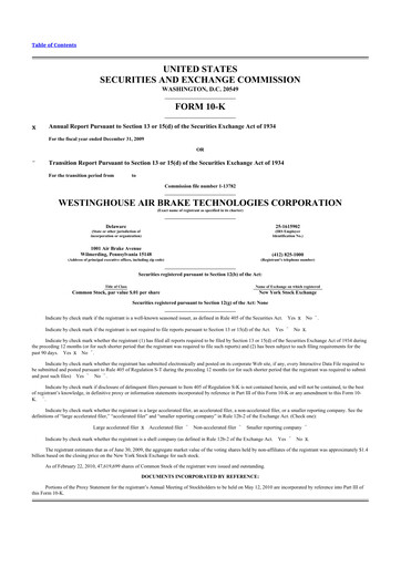 Thumbnail Wabtec 10-K Annual Report 