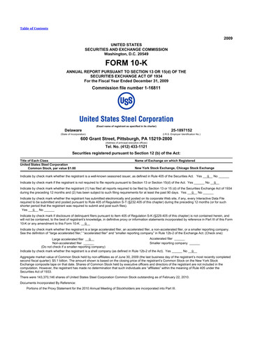 Thumbnail U.S. Steel
 10-K Annual Report 