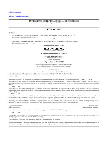 Thumbnail Rayonier 10-K Annual Report 