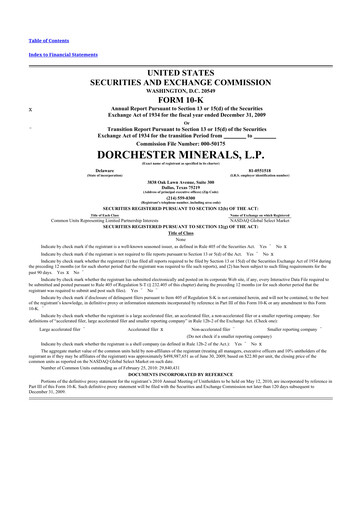 Thumbnail Dorchester Minerals 10-K Annual Report 