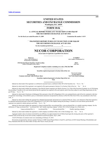 Thumbnail Nucor
 10-K Annual Report 