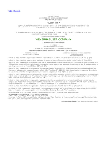 Thumbnail Weyerhaeuser
 10-K Annual Report 