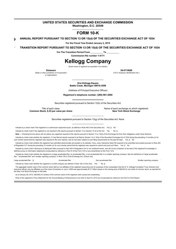 Thumbnail Kellanova 
 (Kellogg's) 10-K Annual Report 