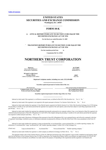 Thumbnail Northern Trust
 10-K Annual Report 