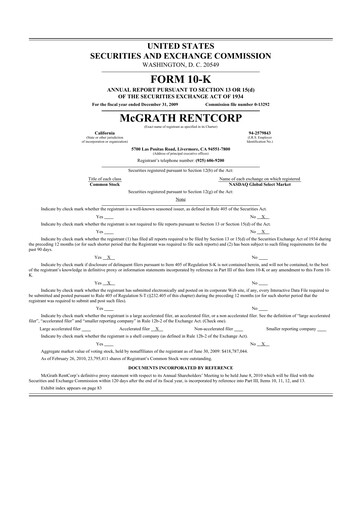 Thumbnail McGrath RentCorp
 10-K Annual Report 