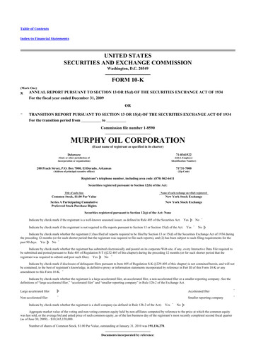 Thumbnail Murphy Oil
 10-K Annual Report 