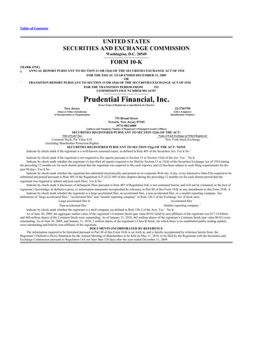 Thumbnail Prudential Financial 10-K Annual Report 