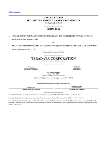 Miniature Teradata 10-K Rapport annuel 