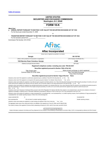 Thumbnail Aflac 10-K Annual Report 