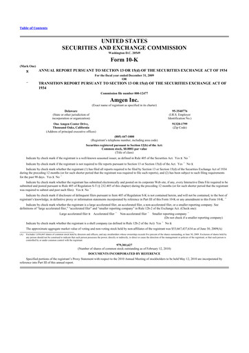 Thumbnail Amgen 10-K Annual Report 