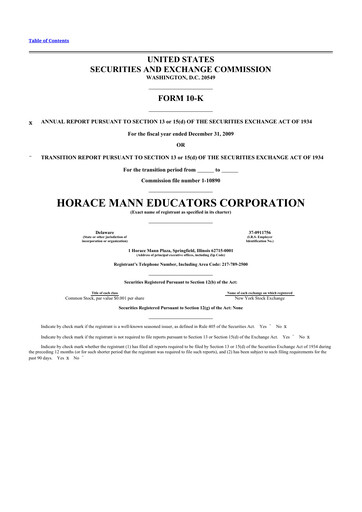 Thumbnail Horace Mann Educators 10-K Annual Report 