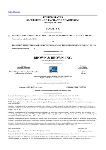 Thumbnail Brown & Brown
 10-K Annual Report 