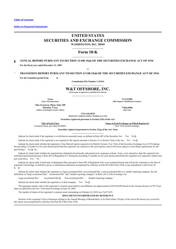 Thumbnail W&T Offshore 10-K Annual Report 