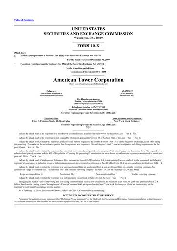 Thumbnail American Tower 10-K Annual Report 