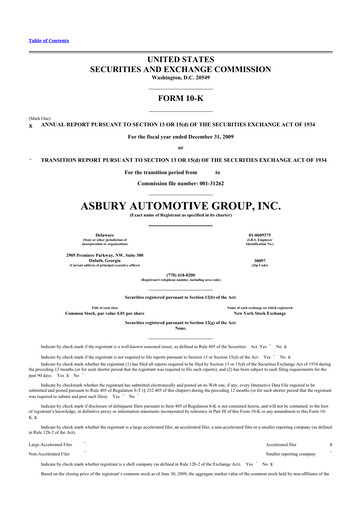 Thumbnail Asbury Automotive Group 10-K Annual Report 