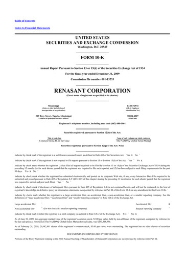 Thumbnail Renasant Corp 10-K Annual Report 