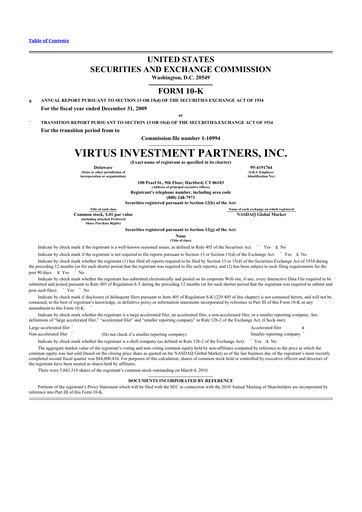 Thumbnail Virtus Investment Partners 10-K Annual Report 