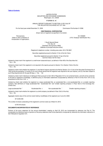 Thumbnail CNB Financial Corp 10-K Annual Report 