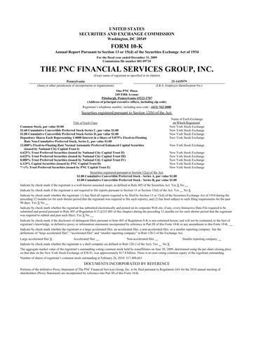 Thumbnail PNC Financial Services 10-K Annual Report 