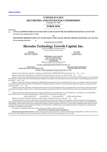 Thumbnail Hercules Capital
 10-K Annual Report 