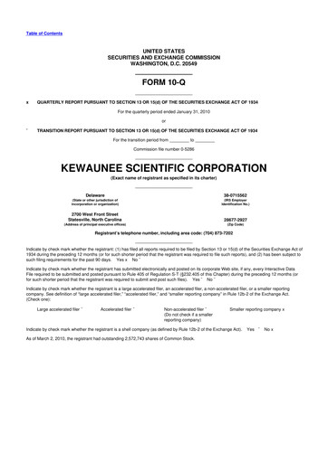Thumbnail Kewaunee Scientific Corporation 10-Q Quarterly Report FY 