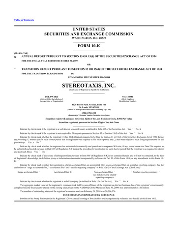 Thumbnail Stereotaxis 10-K Annual Report 