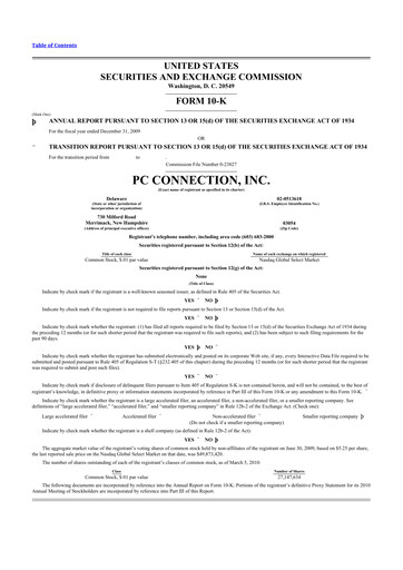 Thumbnail PC Connection
 10-K Annual Report 