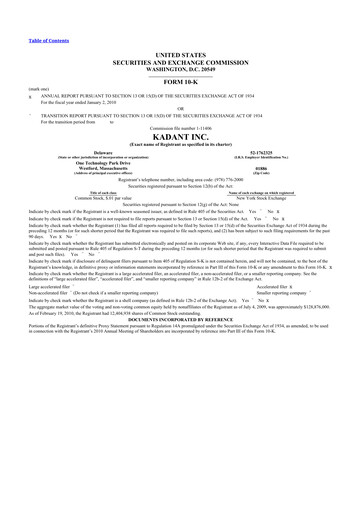 Thumbnail Kadant 10-K Annual Report 