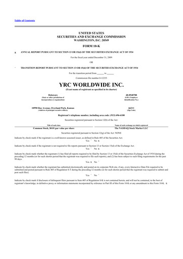 Thumbnail Yellow Corporation 10-K Annual Report 