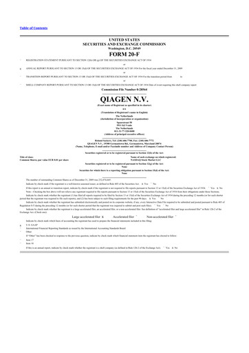 Thumbnail Qiagen  20-F Annual Report 