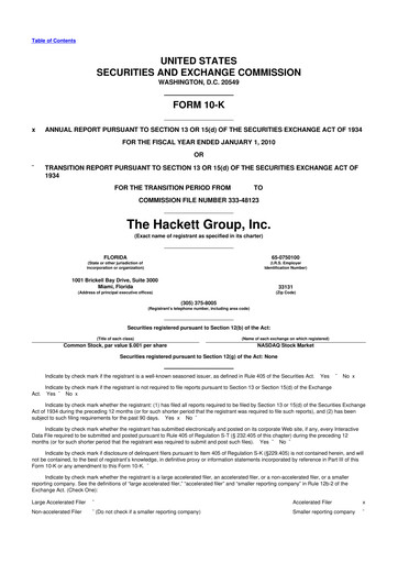 Thumbnail The Hackett Group

 10-K Annual Report 