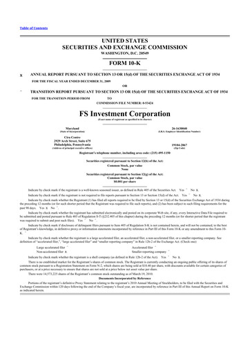 Thumbnail FS KKR Capital
 10-K Annual Report 