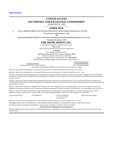 Thumbnail Home Depot 10-K Annual Report 