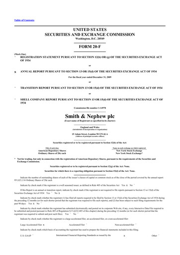 Thumbnail Smith & Nephew
 20-F Annual Report 