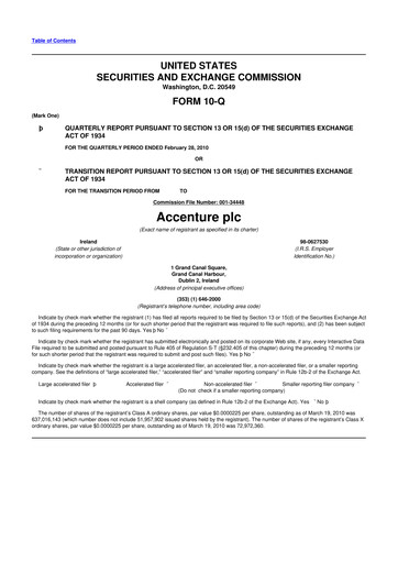 Thumbnail Accenture 10-Q Quarterly Report FY 