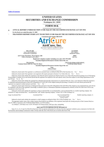 Thumbnail AtriCure 10-K Annual Report 