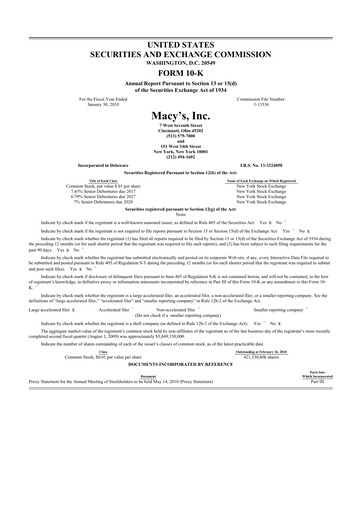 Thumbnail Macy's
 10-K Annual Report 